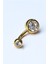 Düz Taşlı Göbek Gold Piercing 2