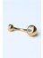 Düz Taşlı Göbek Gold Piercing 3
