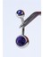 Düz Safir Taş Göbek Silver Piercing 1