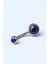 Düz Safir Taş Göbek Silver Piercing 3