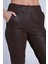 Kadın Deri Brown Pantolon Tayt 2