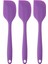 Kitchen Design Lab Büyük Boy Yanmaz Yapışmaz Silikon Yassı Spatula Seti 3 Parça - Spatula Yassı 3'lü Set Silikon Mor 1