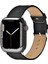 Apple Watch Siyah Kordon 42MM 44MM 45MM 49MM Ultra Ultra 2 Seri 3 / 4 / 5 / 6 / Se / 7 / 8 / Hakiki Deri Kayış 1