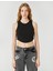 Crop Atlet Bisiklet Yaka Fitilli Asimetrik Kesim 3