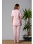 Pembe Sabahlıklı Hamile Lohusa Pijama Takımı 5