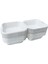 Tek Kullanımlık 6x6 Clamshell Pacsout Kutusu Biyobozunur Gıda Konteynerleri Kutular Beyaz 50PCS 15X15X8CM 1