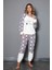 Desenli Tam Peluş Kışlık Yılbaşı Kadın Pijama Takımı 1