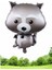 Woodland Hayvanlar Rakun Folyo Balon 65 cm Helyum Balon Uçan Balon 1