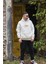 Beyaz Oversize Kapüşonlu Sweatshirt 1