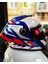 Kask Thunder 4 Sv Valıant A0 Parlak Inci Beyaz Mavi Kırmızı 3