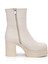 Aurel Krem Kadın Platform Topuklu Bot 4