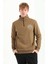 Erkek Baskılı Fermuarlı Kahverengi Sweatshirt MC5715 2