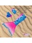 Kız Çocuk Deniz Kızı Kostüm Bikini - Mayo Efsane Little Mermaid Pembe Mavi Renk Geçişli Balıksırtı 2