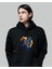 Biker Astronaut Siyah Kapüşonlu Sweatshirt 1