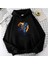 Biker Astronaut Siyah Kapüşonlu Sweatshirt 3
