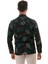 Lacivert Üzeri Bordo Çiçek Yeşil Yaprak Baskılı Tasarım Slim Fit Gömlek 4