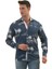 Indigo Mavi Hawaii Desen Baskılı Nefes Alan Slim Fit Gömlek 1