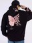 Büyük Beden Kapüşonlu Özel Tasarım Kelebek Sırt Baskılı Oversize Erkek Sweatshirt 1