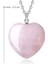 Sertifikalı Kalp Kesim Doğal Pembe Kuvars Taşı Kolye 2