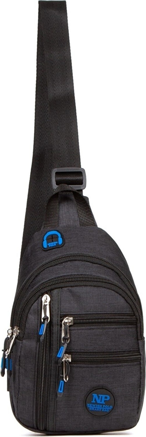 Byhakan Newish Polo 2233 Unisex Kulaklık USB Çıkışlı Çapraz Askılı Çanta Bel Omuz ve Göğüs Çanta Günlük Bodybag görsel 6
