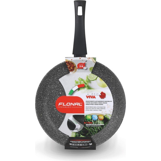 Flonal Pietra LAVICA 32cm Aluminum Non-Stick Frying Pan - Stone Effect, Magma-Tech Coating