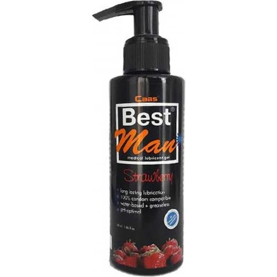 Caas Best Man 150ml. Büyük Boy Çilekli Lubricant Jel