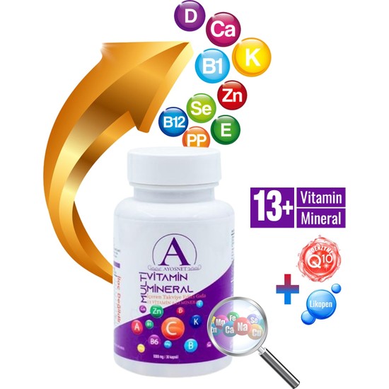 Multi Vitamin Mineral Koenzim Q10 Ve Likopen Içeren Fiyatı