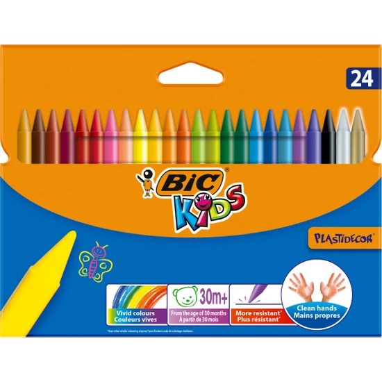 Bic Kids Plastidecor Elleri Kirletmeyen Pastel Boya 24 Renk