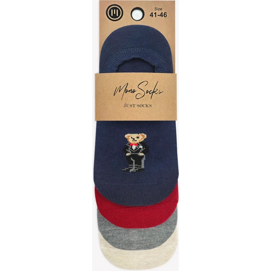 Mono Socks 4'lü Teddy Bear Görünmez Sneaker Çorap