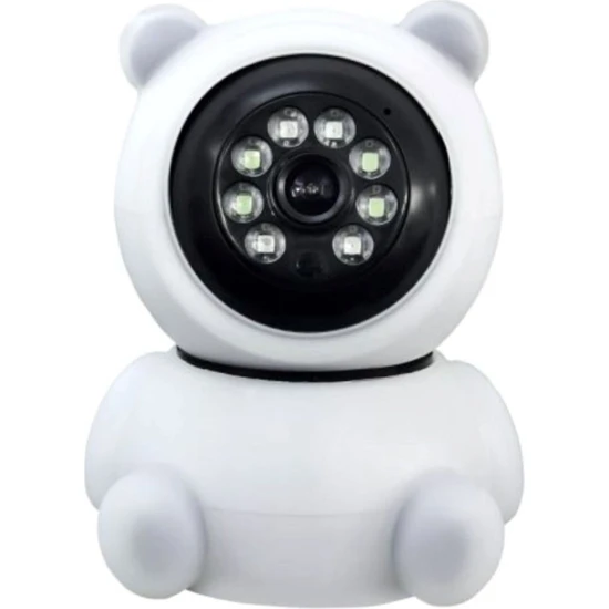 Pazariz Panda Görünümlü 360° 1080P Ip Güvenlik Kamerası Gece Görüşlü Bebek Bakıcı Ip Wifi Kamerası