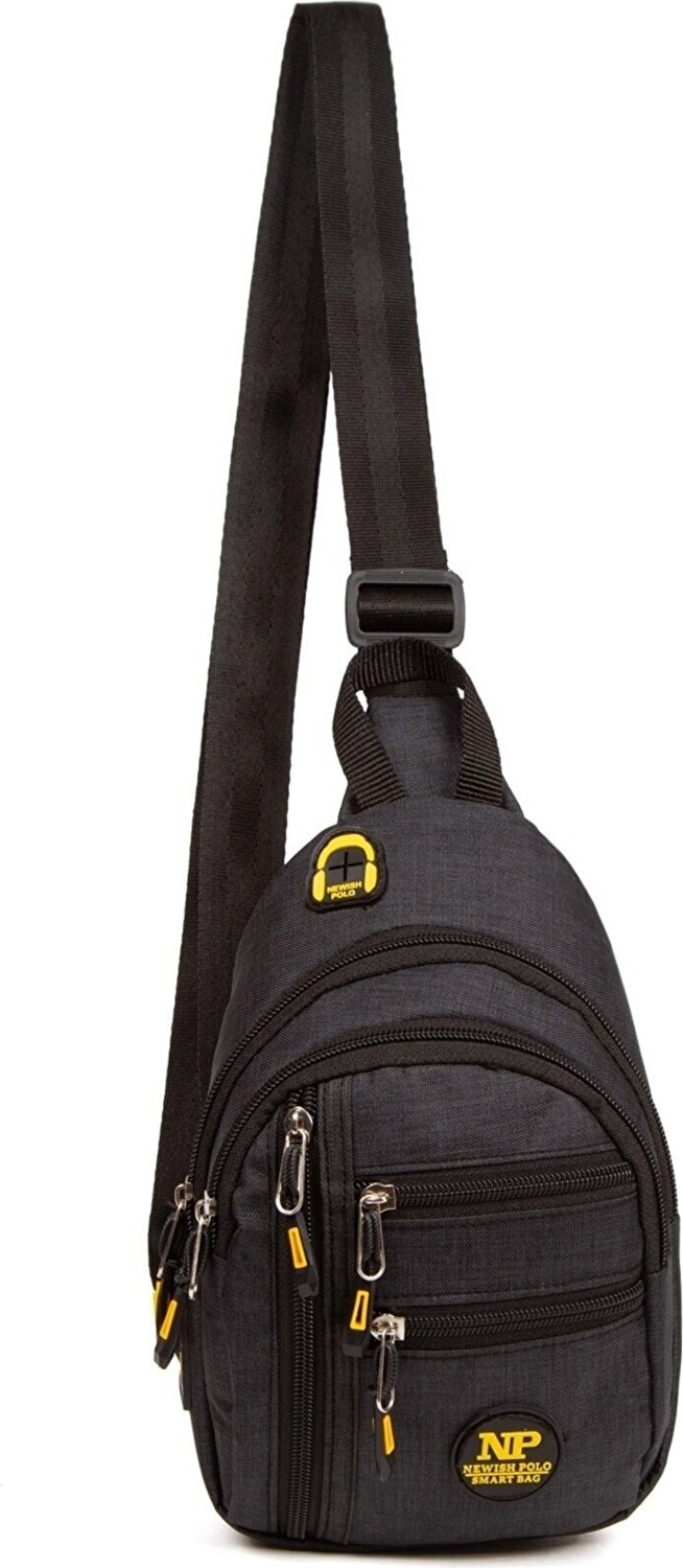 Byhakan Newish Polo 2233 Unisex Kulaklık USB Çıkışlı Çapraz Askılı Çanta Bel Omuz ve Göğüs Çanta Günlük Bodybag