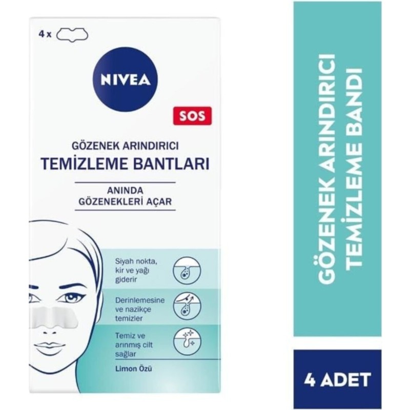 Nivea Sos Gözenek Arındırıcı Temizleme Bantları Limon Özü 4 Adet Bant