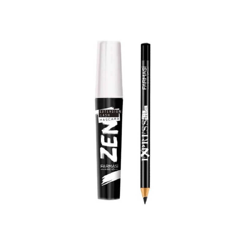 Farmasi Zen Maskara + Farmasi Make Up Express Göz Kalemi Siyah 01