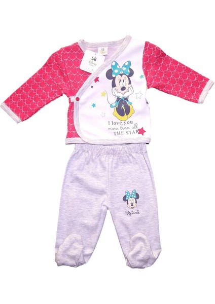 Disney Baby Minie Mouse Patikli Kız Bebek Penye  Ikili Takım