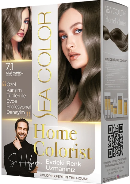 Sea Color 2 Tüp Home Colorist 7.1 Sisli Kumral Premium Saç Boyası Evde Profesyonel Sonuç