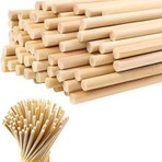 ncy Ahşap Bambu Silindir Maket Çubukları 5 mm 10 cm 100 Adet Doğal Malzemeden Üretildi