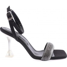 DGN 5161-1-23Y Kadın Silver Taşlı Bilekten Bağli Topuklu Ayakkabı