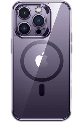 Benks Apple iPhone 14 Pro Max Magsafe Şarj Özellikli Premium Cam Arka Yüzey Benks Electroplated Kapak