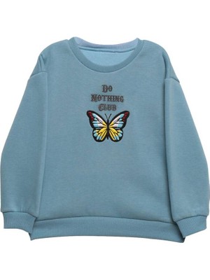 Alg Şardonlu Kız Çocuk Sweatshirt 623553 | Mavi