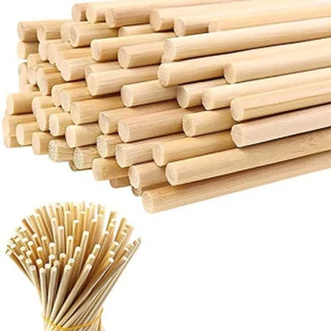 ncy Ahşap Bambu Silindir Maket Çubukları 5 mm 10 cm 100 Adet Doğal Malzemeden
