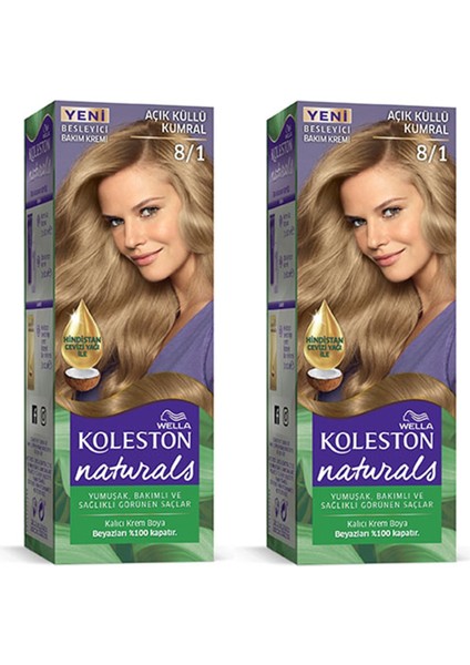 Naturals Saç Boyası Açık Küllü Kumral 8/1 2x Paket