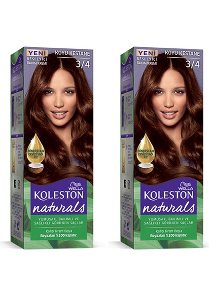 Naturals Saç Boyası Koyu Kestane 3/4 2x Paket