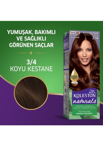 Naturals Saç Boyası Koyu Kestane 3/4 2x Paket