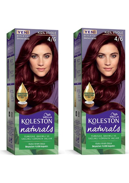 Wella Koleston Naturals Saç Boyası Kızıl Viyole 4/6 2x Paket