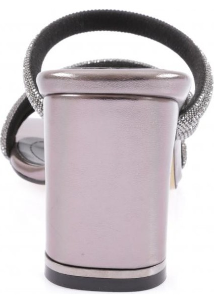 1031-23Y Kadın Kristal Taşlı Çapraz Bantlı Topuklu Terlik fırsatları