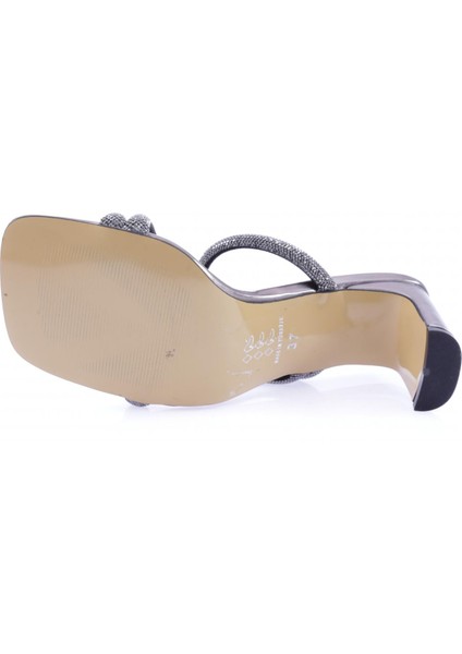 1031-23Y Kadın Kristal Taşlı Çapraz Bantlı Topuklu Terlik indirimleri