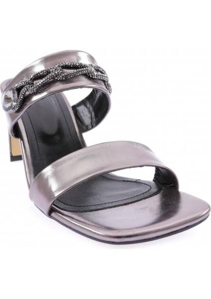 1043-23Y Kadın Kristal Taşlı Bantlı Topuklu Terlik fiyatları