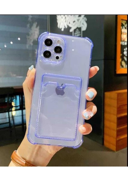 Meri Case Apple iPhone 11 Pro Uyumlu Kartlıklı Şeffaf Kılıf Cüzdanlı Silikon Arka Kapak