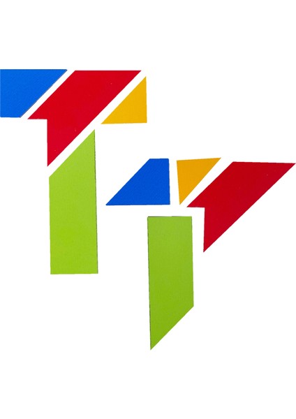 Eğitici Ahşap Oyuncak Renkli Ahşap T Tangram Puzzle