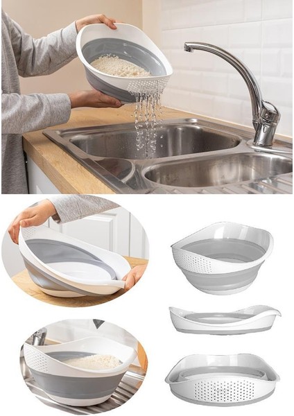 Vip Akordeon Katlanır Mutfak Seti Kare Süzgeç-Badya-Huni-Pirinç Süzgeci indirimleri